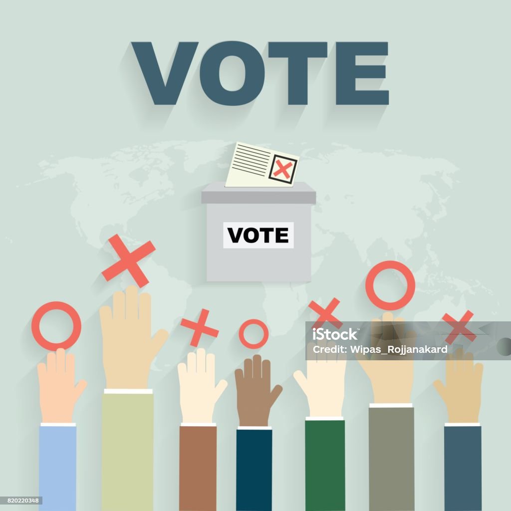 Vote Principles Image Voting Concept In Flat Style Vote Paper Democracy Concept Stock ...