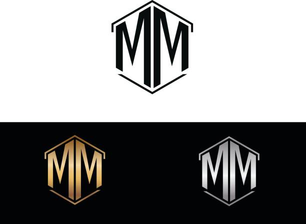 MM M M letter logo design. Initial letter MM - Stock