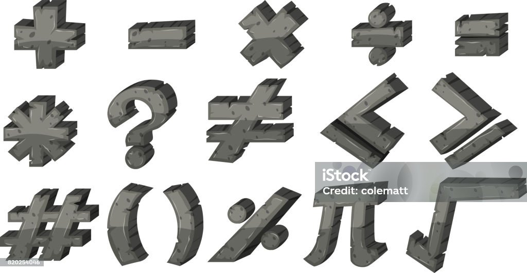 One Random Math Sign Different Math Signs In Gray Fonts Stock Illustration - Download Image ...