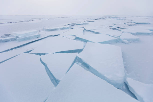 istock Baikal Lake, cracks in ice. Ice floes. Winter 820269112