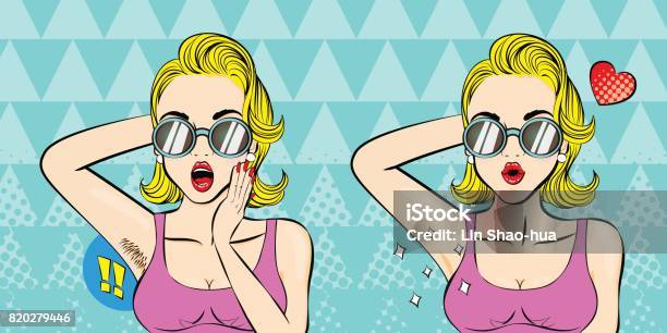 Pop Of Cartoon Woman Stock Illustration - Download Image Now - Hair Removal, Laser, Cartoon