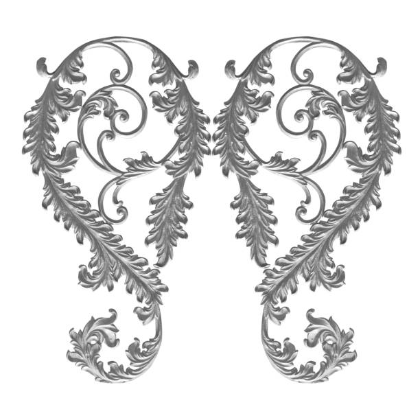 istock Ornament elements, vintage gray floral designs 820282094