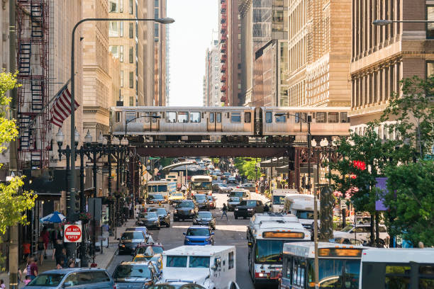 istock Traffic in downtown Chicago 820299052