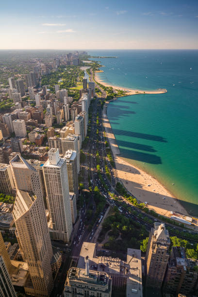 istock View of downtown Chicago from above 820299074