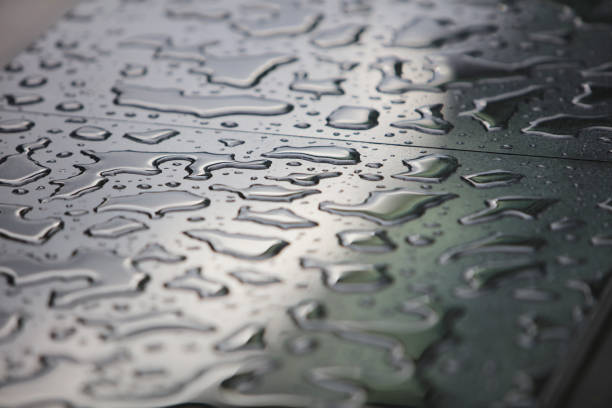 the Drops of water on the floor for texture background.
