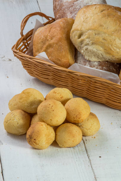 istock Baskets of breads in table wood 820308276