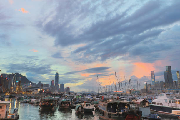 istock view of Causeway Bay Typhoon Shelter. summer 820308624