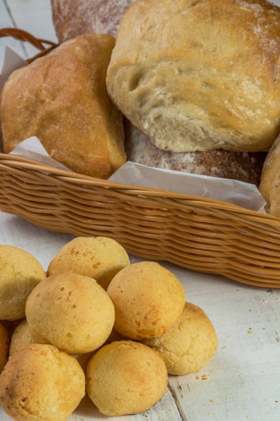 istock Baskets of breads in table wood 820314710
