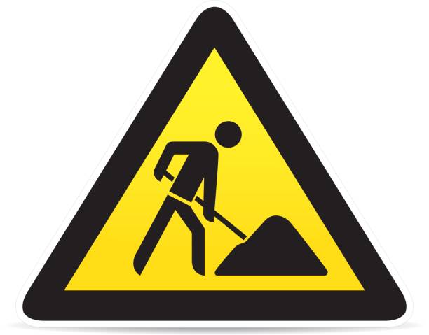 building construction site warning sign building construction site warning sign baustelle stock illustrations