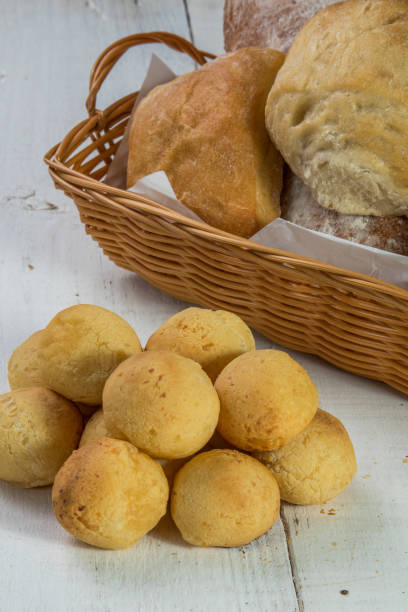 istock Baskets of breads in table wood 820321668