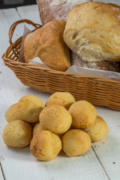 istock Baskets of breads in table wood 820324698