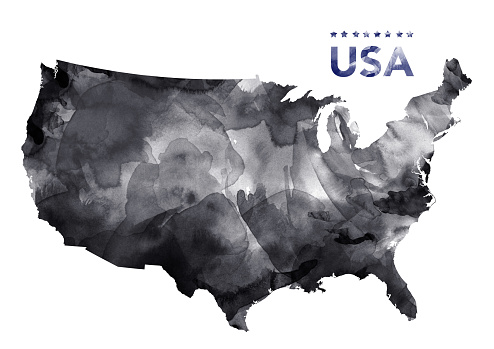 USA Map in digital ink paint - created by me