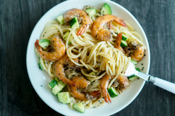 istock Italian noodle with braised shrimp 820341632