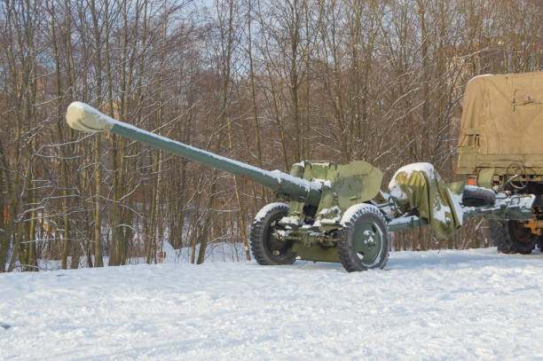 istock artillery gun attached to the car for transport 820351696
