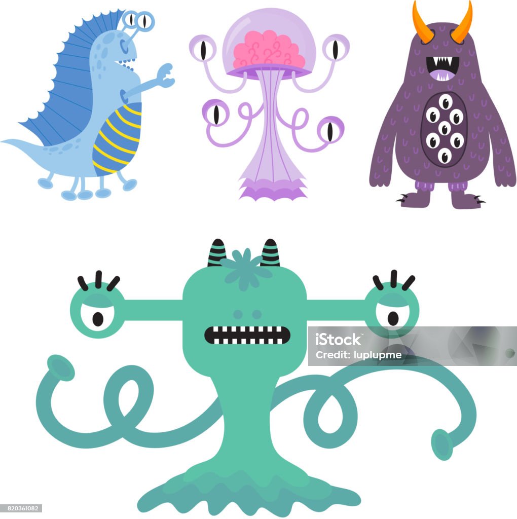 Hài Hước Hoạt Hình Quái Vật Dễ Thương Nhân Vật Ngoài Hành Tinh ...