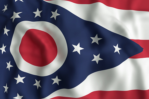 3d rendering of an Ohio State flag