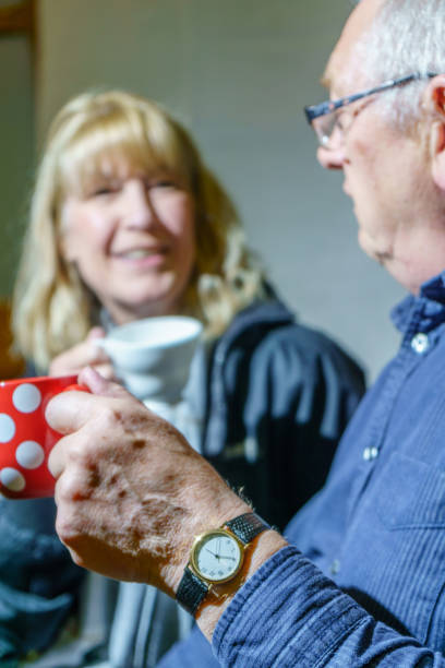 istock Senior couple enjoying cuppa together 820362634