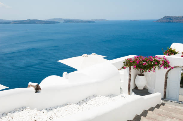 istock White architecture on Santorini island, Greece. 820365482