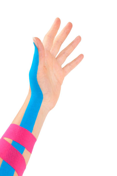 istock Kinesio tape on female hand. 820370276