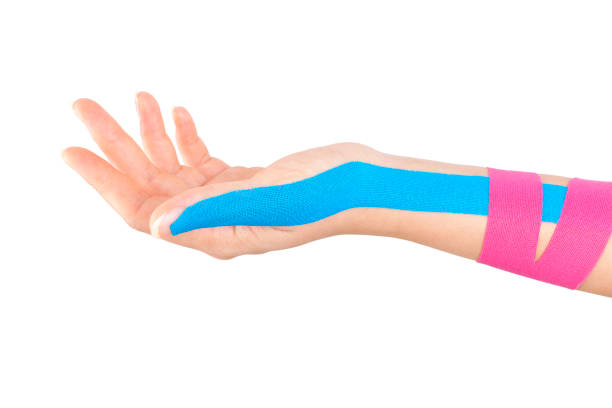 istock Kinesio tape on female hand. 820370292