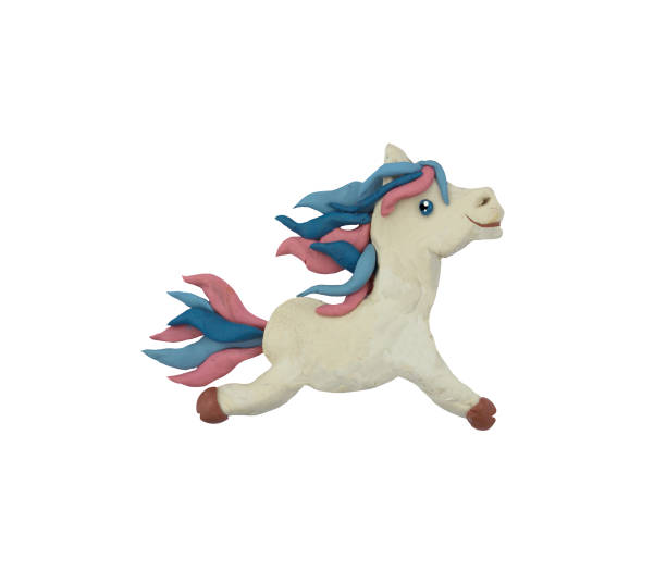 istock Plasticine  baby horse  sculpture isolated 820371106