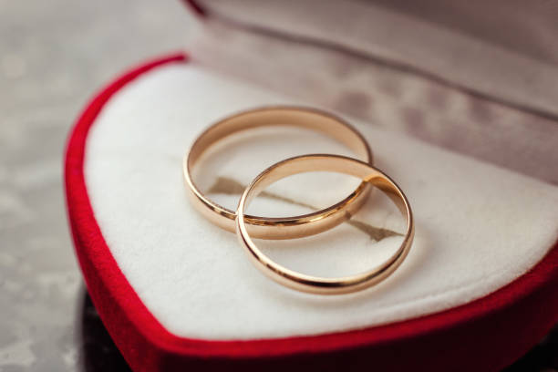 istock wedding rings lie in a beautiful wedding box, wedding, 820374648
