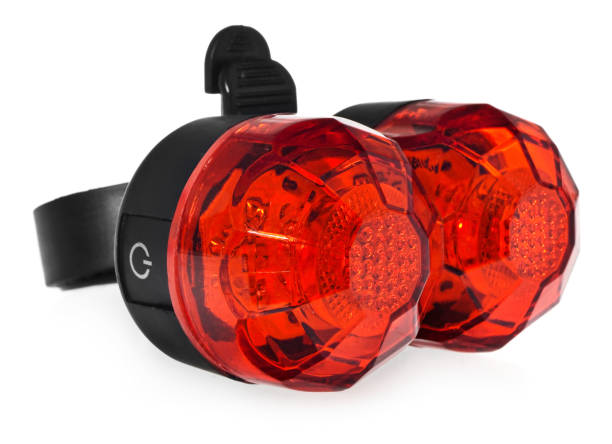 istock Rear bike lamp, plastic in a red color. 820379384