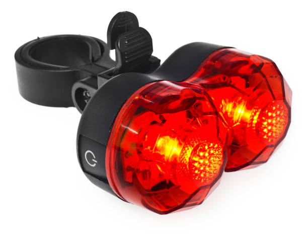 istock Illuminated rear bike lamp, plastic in a red color. 820379442