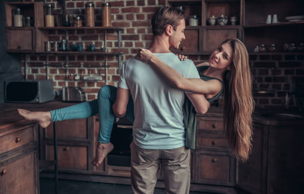 istock Loving couple at home 820384272