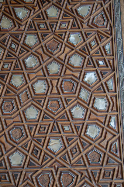 istock Ottoman Turkish  art with geometric patterns on wood 820398638