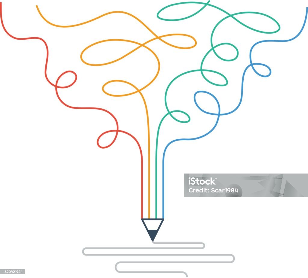 Kreatives Schreiben, Geschichten erzählen, Grafik-Design-Studio-symbol - Lizenzfrei Schreiben Vektorgrafik