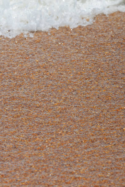 recuo de águas claras sobre areia shell com surf chegando - receeding - fotografias e filmes do acervo