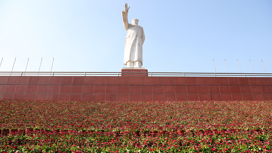 The photo of the statue of Mao Zedong or Mao Tse-tung was taken in Tianfu Square, Chengdu, China. April 14, 2017.