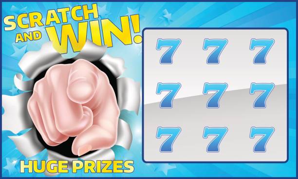 Lotto Scratchcard A lottery instant scratch and win scratchcard featuring a pointing hand uncle sam broke stock illustrations