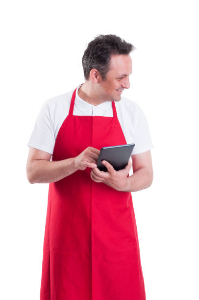 istock Professional supermarket retailer working with digital tablet 820461352