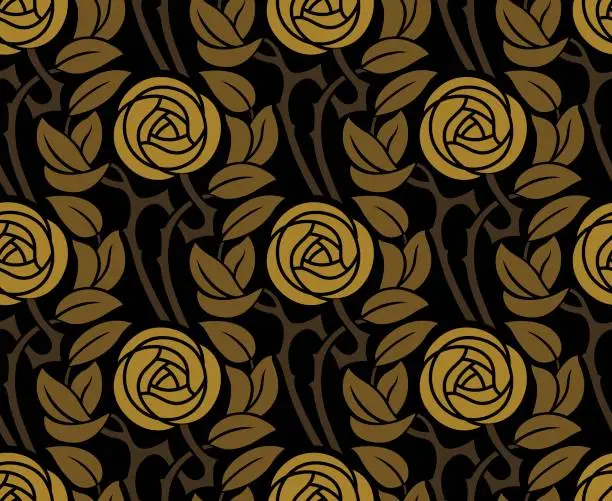 Vector illustration of Seamless floral rose pattern
