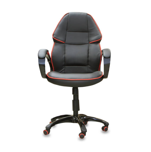 istock The office chair from black leather. Isolated 820472516