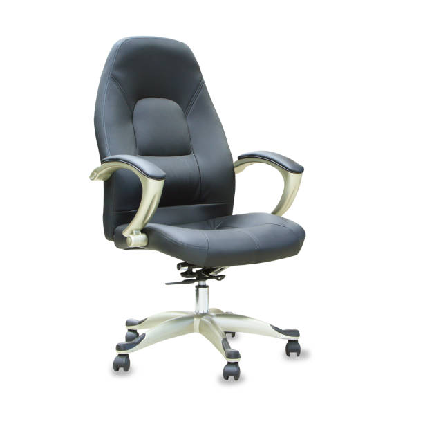 istock The office chair from black leather. Isolated 820472768