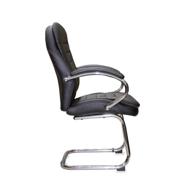 istock The office chair from black leather. Isolated 820472938