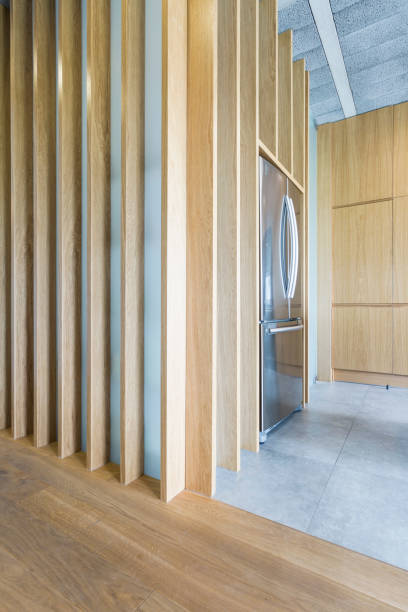 istock Wooden and concrete interior in creative modern house project 820477638