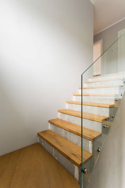istock Concrete stairs in minimalist interior 820477674