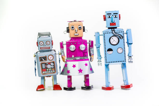 istock Retro Tin Toy Robot Family 820480834