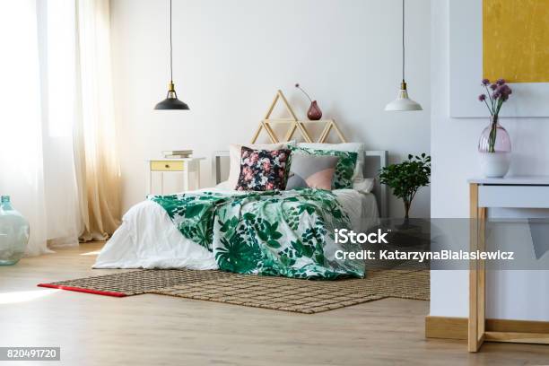 Artistic Bedding Style Stock Photo - Download Image Now - Abstract, Apartment, Art