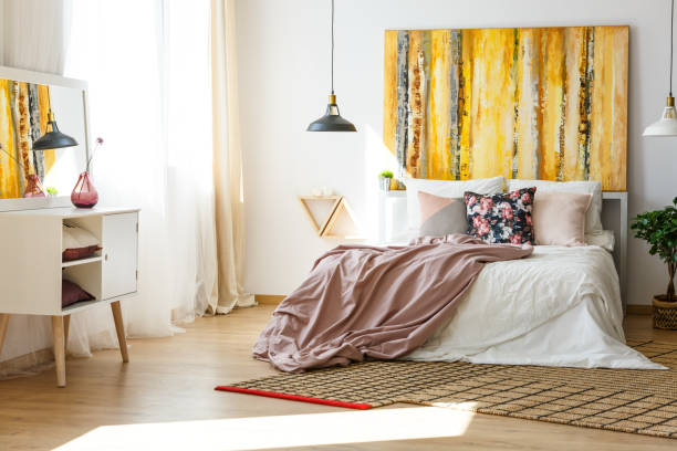 istock Bedroom in warm colors 820491764