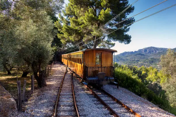 Old train that connects Palma de Mallorca and Sóller.