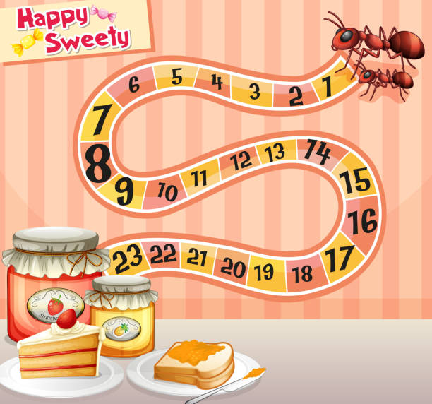 Game template with ants and jam Game template with ants and jam illustration ant clipart pictures stock illustrations