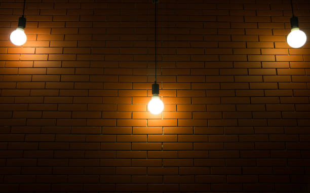 Luxury lighting decoration on brick wall background