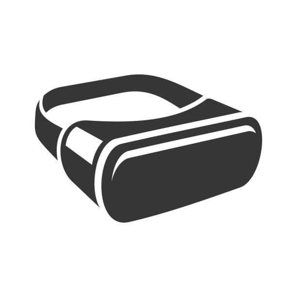 illustrazioni stock, clip art, cartoni animati e icone di tendenza di icona delle cuffie vr. dispositivo di realtà virtuale in stile 3d. vettore - simulatore di realtà virtuale