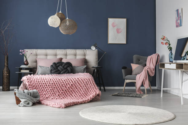 istock Grey armchair in the corner 820555898