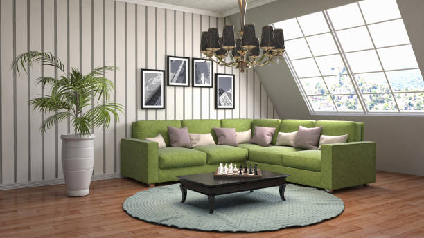 istock Interior living room. 3d illustration 820556282